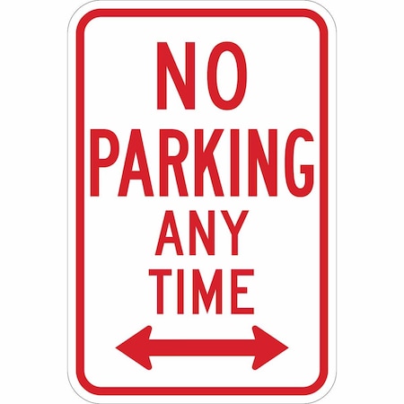 Brady No Parking Sign, 18"H, 12"W, Aluminum, 113303 113303